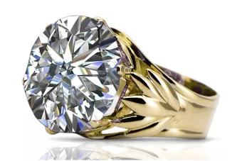 Винтаж украшения Кольцо Циркон 14-кв Желтое золото vrc029y